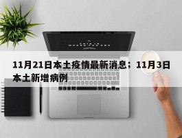 11月21日本土疫情最新消息；11月3日本土新增病例