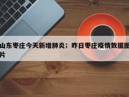 山东枣庄今天新增肺炎；昨日枣庄疫情数据图片