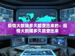 疫情大数据多久能查出来的：疫情大数据多久能查出来