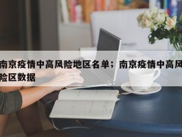 南京疫情中高风险地区名单；南京疫情中高风险区数据