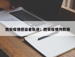 西安疫情感染者轨迹；西安疫情传数据