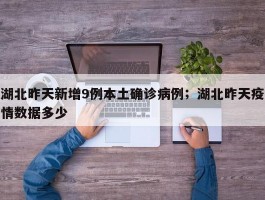 湖北昨天新增9例本土确诊病例；湖北昨天疫情数据多少