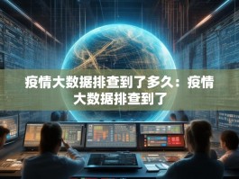 疫情大数据排查到了多久：疫情大数据排查到了