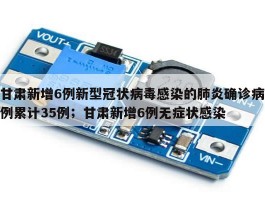 甘肃新增6例新型冠状病毒感染的肺炎确诊病例累计35例；甘肃新增6例无症状感染
