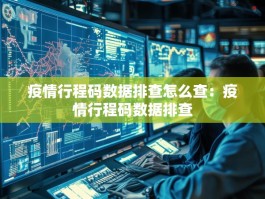 疫情行程码数据排查怎么查：疫情行程码数据排查