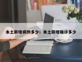 本土新增病例多少；本土新增确诊多少