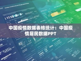 中国疫情数据表格统计：中国疫情居民数据PPT