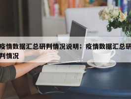 疫情数据汇总研判情况说明；疫情数据汇总研判情况