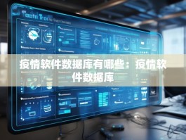 疫情软件数据库有哪些：疫情软件数据库