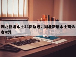 湖北新增本土14例轨迹；湖北新增本土确诊者4例