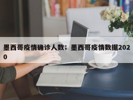 墨西哥疫情确诊人数；墨西哥疫情数据2020