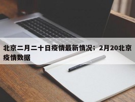 北京二月二十日疫情最新情况；2月20北京疫情数据