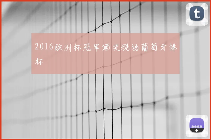 2016欧洲杯冠军颁奖现场葡萄牙捧杯